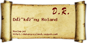 Dékány Roland névjegykártya