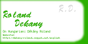 roland dekany business card